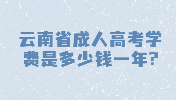 云南省成人高考学费是多少钱一年