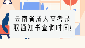 云南省成人高考录取通知书查询