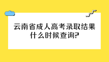 云南省成人高考录取结果