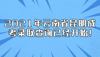 云南省昆明成考录取查询