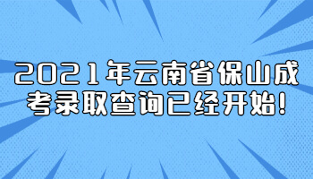 云南省保山成考录取查询