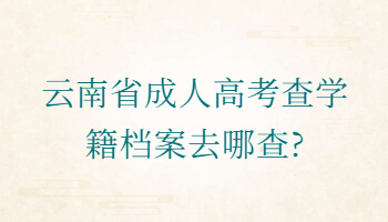 云南省成人高考查学籍