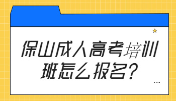 保山成人高考培训