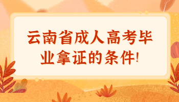 云南省成人高考毕业拿证的条件