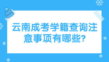 云南成考学籍查询注意事项