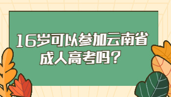 16岁可以参加云南省成人高考吗