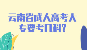 云南省成人高考大专要考几科