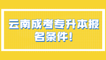 云南成考专升本报名条件