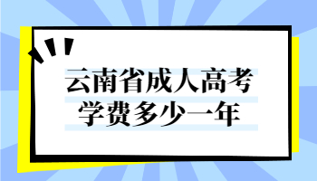 云南省成人高考学费