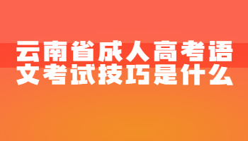 云南省成人高考语文考试技巧