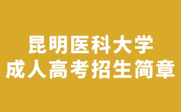 2024年昆明医科大学成人高考招生简章