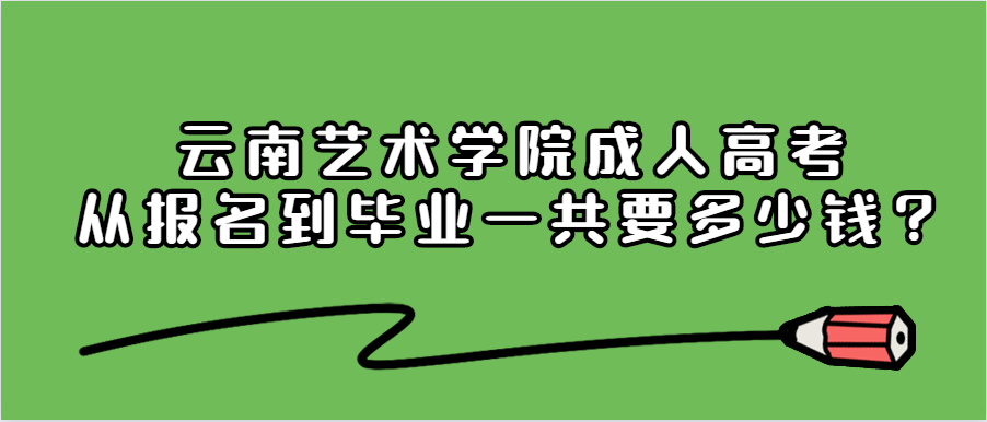 云南艺术学院成人高考从报名到毕业一共要多少钱？