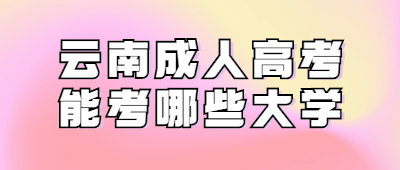 云南成人高考可以考哪些大学