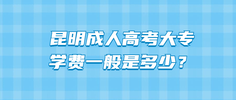 昆明成人高考大专学费一般是多少？