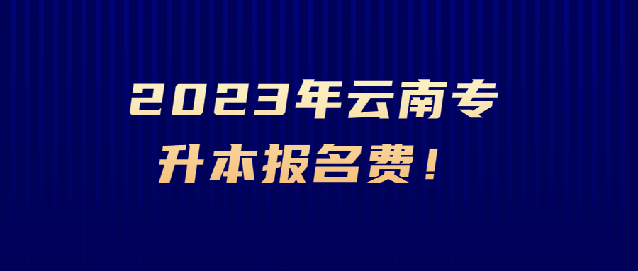 2023年云南专升本报名费！