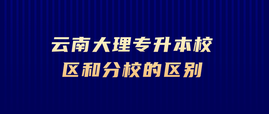 云南大理专升本校区和分校的区别