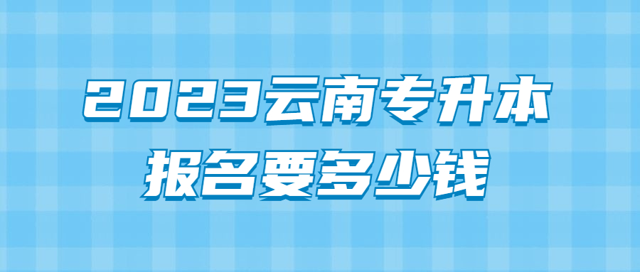 云南专升本报名要多少钱